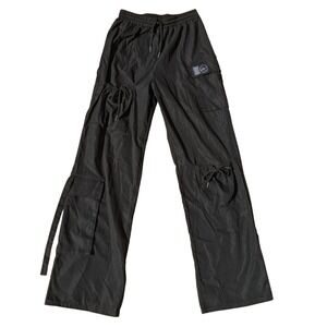 Pretty Little Things Pants Baggy Wide Leg‎ High Waisted Black Utility Women's 2